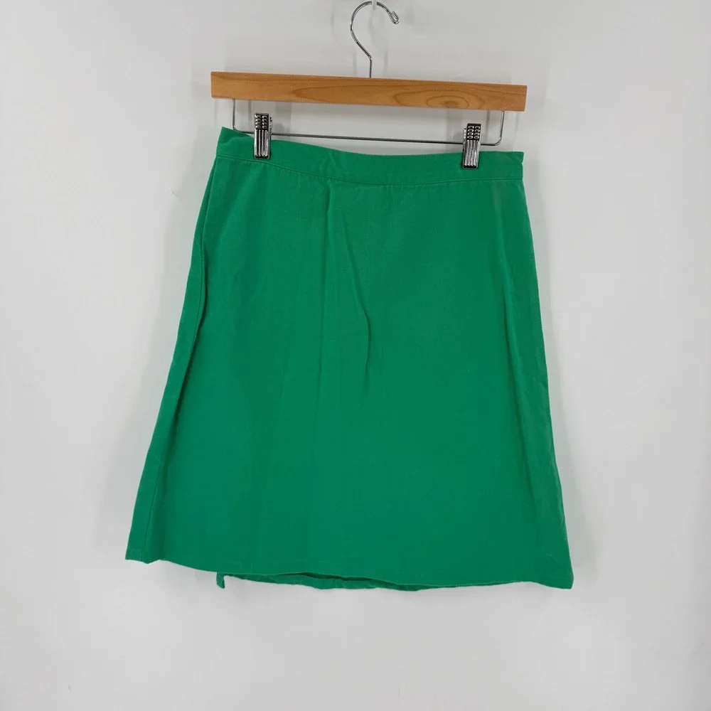 Vintage Zero 4 Marcy Reversible Floral‎ Wrap Skirt Green Cotton A-Line Size 4